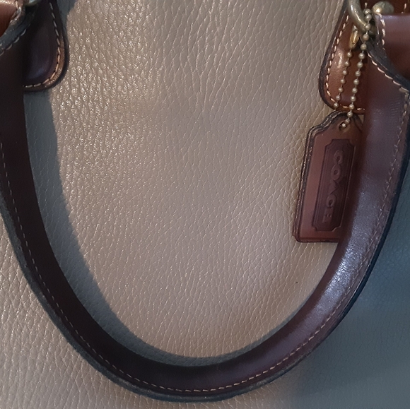 Coach Tan and Brown Satchel with Elegant Design